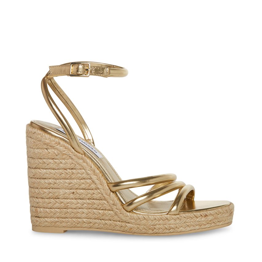 Gold Steve Madden Taylor Women\'s Wedges | PH 6078NLG